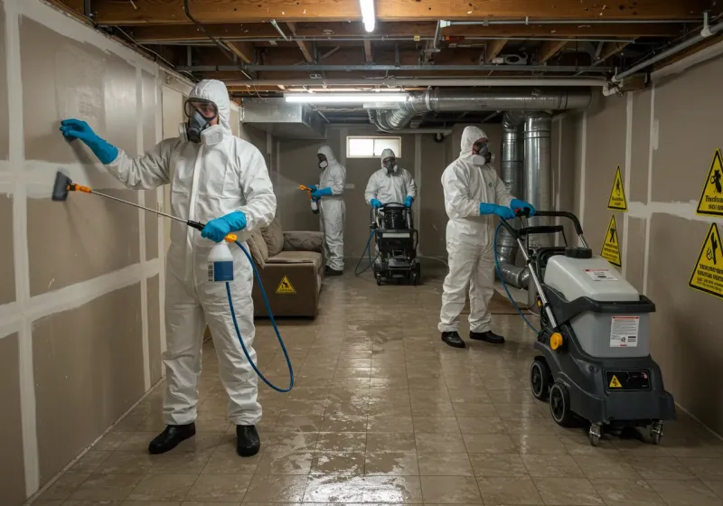 Basement Moisture Removal and Structural Drying process in Keene, NH